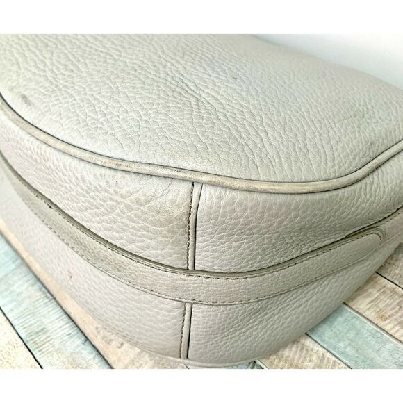 ROOMY J.CREW PEBBLED GRAY GENUINE LEATHER TOTE HOBO SHOULDER BAG PURSE HANDBAG - Picture 7 of 10